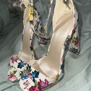 David's Bridal Floral Heels - Multicolor